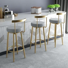 Скандинавские барные табуреты кассовые табуреты спинка барный стул высокий стул современный модный Повседневный креативный золотой обеденный стул 65 см 75 см