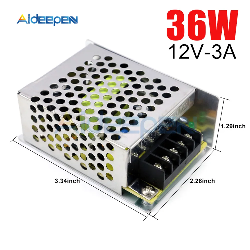 Adaptateur De Puissance De Commutation 12v 3a 36 W, Convertisseur De  Tension 36 Watts, Alimentation Régulée Pour Led - Alimentation À Découpage  - AliExpress