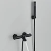 Thermostatic Shower Faucet Set Bathroom Faucet Matte Black Bathroom Mixers Taps Thermostatic Wall Mounted Bathtub Faucet 5