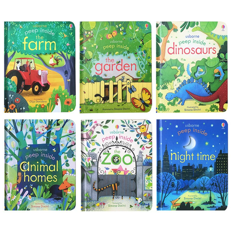 6PCS Usborne Peep Inside The Zoo Animal English Educational 3D Flap Picture Books Baby Children Reading Book school supplise 6PCS Usborne Peep Inside The Zoo Animal English Educational 3D Flap Picture Books Baby Children Reading Book school supplise