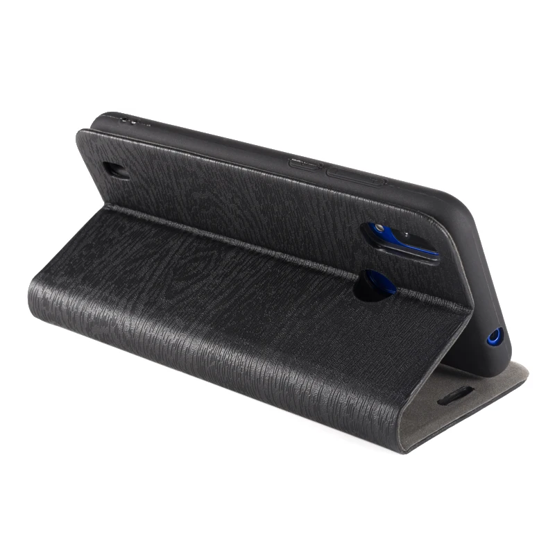 Wood grain Leather Case For Blackview A60 Pro Flip Case For Blackview A60 Pro Business Phone Bag Case Soft Silicone Back Cover