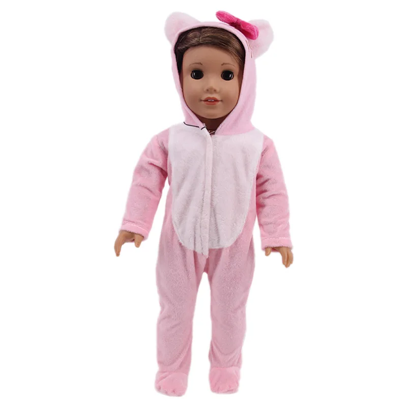 Doll Accessories Doll Clothes Plush Doll Accessories Doll Clothes Accessories Cute Kitty Embroidery Plush Suit For 18 Inch American Doll Girl Toy 43 cm Born Baby Clothes Accessories Our Generation Nenuco