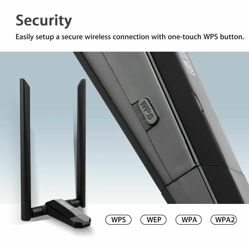 1200 Мбит/с Беспроводная USB Сетевая карта USB3.0 Двухдиапазонная 2,4G& 5,8G Wifi приемник и беспроводной адаптер для ПК с 2 антеннами