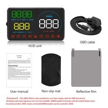 WIIYII Head Up Display Car OBDII EUOBD Windshield Projector HUD Shift Reminder Water Temp RPM fuel consumption speed alarm