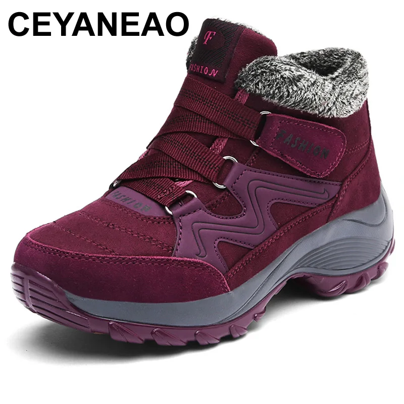 Snow-Boots Wedge-Shoes Women Ceyaneaowinter Sexy Waterproof Brand Ankle Plush
