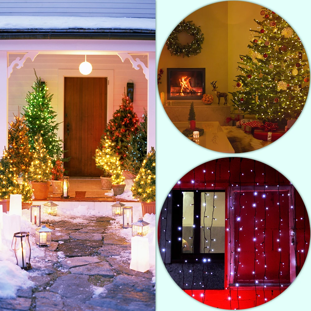 thumbnail image 4 of Guirnalda de luces de hadas con alambre plateado para fiestas navideñas, decoración para árbol de Navidad, bodas y fiestas con conector CC, 4 of 5