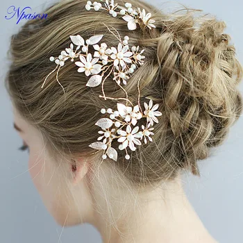 

Women Hairpin Bridal Wedding Hair Accessories Pearl Headwear Photography Ornaments Birde Hair Jewelry Fashion Tiara Gift C186
