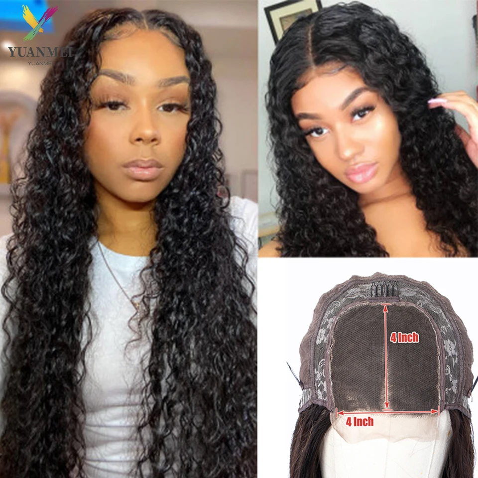 

Deep Wave Human Hair Wigs For Women 4X4 Lace Front Wigs Density 150% Wave And Wet Lace Closure Wig 8-32 Inches