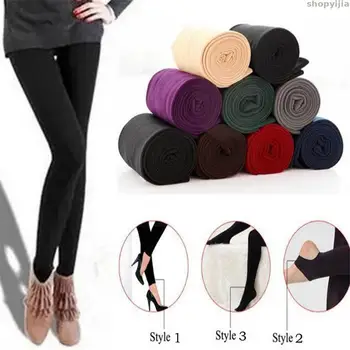 

Brushed Lining Stretch Fleece Pants Trample Feet Leggings Women High Elasticity Leggings Autumn Winter Thick Warm Legging