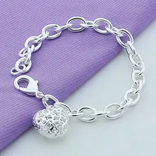 Горячая Распродажа; Романтика Любовь браслет из стерлингового серебра 925 пробы модная подвеска в виде сердца браслет ювелирные изделия для женщин Серебряный браслет