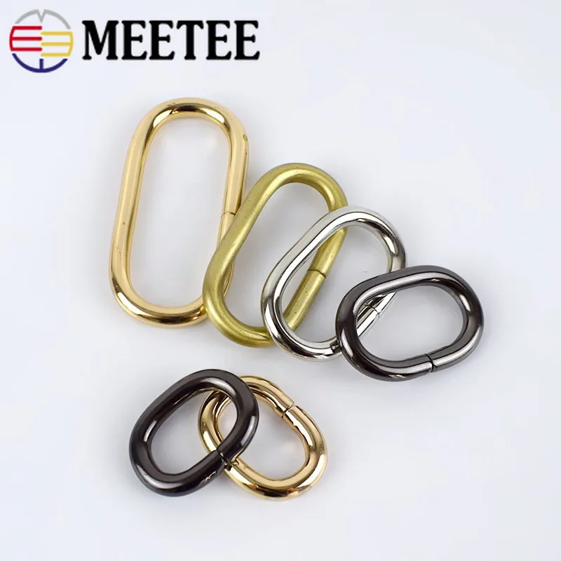5/10 шт. овальная металлическая сумка Meetee с круглым кольцом ремень тесьма застежка
