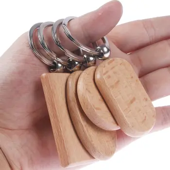 

Cute Travel Car Wooden Keychain Round Square Anti Lost Pendant Camp Key Ring Women Traveler Accessories Gifts New Arrival