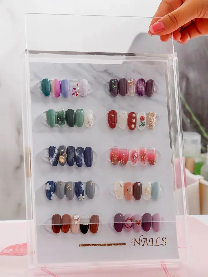 Nail Color Display Board Nail Tips Collection Stand Professional Dust ...