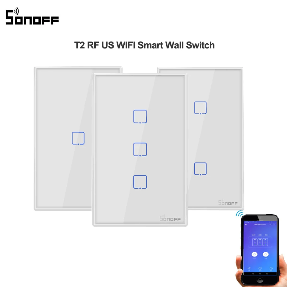 Itead Sonoff T2 США 120 Стиль 1/2/3 gang 433 МГц RF пульт дистанционного управления умный Wi-Fi