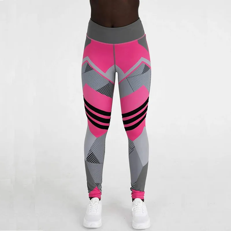 Women Quick Dry Sport Fitness Leggins Geometric Printed Sports Pants Yoga Pants Leggings Slim Tights Trousers For Women S-XXXL