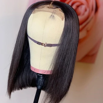 

Straight Front Bob wig Lace 4X4 Front Human Hair Wigs Brazilian body wave Natural Wig Short body wace Straight Bob Hair Wig