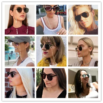

Guvivi 20 Style Vintage Metal Sunglasses Cords Casual Pearl Beaded Eyeglasses Chain for Men Women Glass Strap Glasses Holder