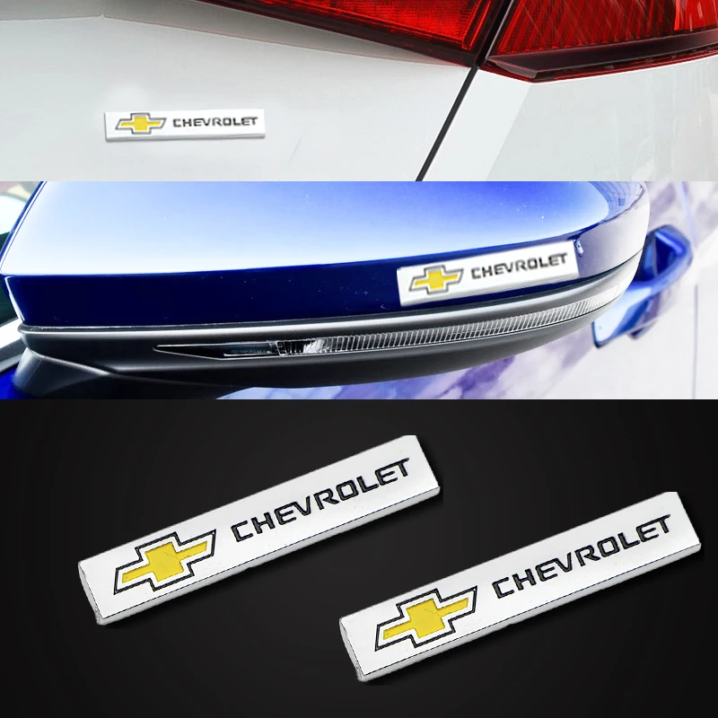 

2pcs Sliver 3D Car Aluminum Metal Badge Decoration Sticker for Chevrolets Cruze Captiva Lacetti Aveo Niva Trax Onix Accessories