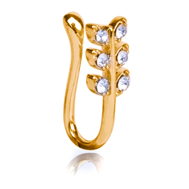 Fake Nose Piercing Ring Nose Cuff And Stud Jewelry Cooper Curve Shape Nose Clip Non Piercing Nose Ring Clip Ear Clip 4-gold