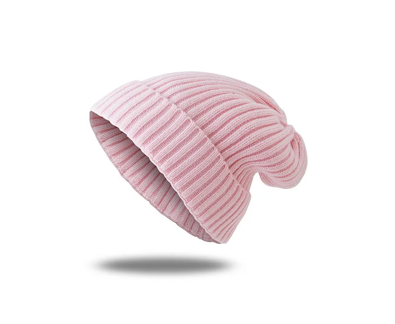 Зимние Повседневные вязаные шапки Skullies карамельного цвета, толстые мягкие женские шапки, универсальные женские шерстяные шапки Beanies Feamale