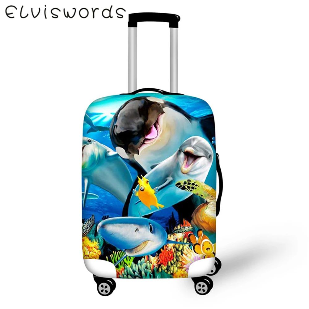 ELVISWORDS Чехол для багажа Marien animal size18-32inch чехол для чемодана эластичный пылезащитный багажный ярлык товары для путешествий cubre maleta - Цвет: QE256SML XL