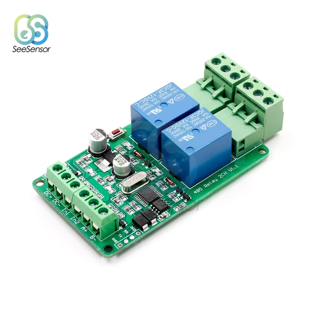 Modbus Rtu 2 полосная релейный модуль коммутатора канальная оптопара изоляции