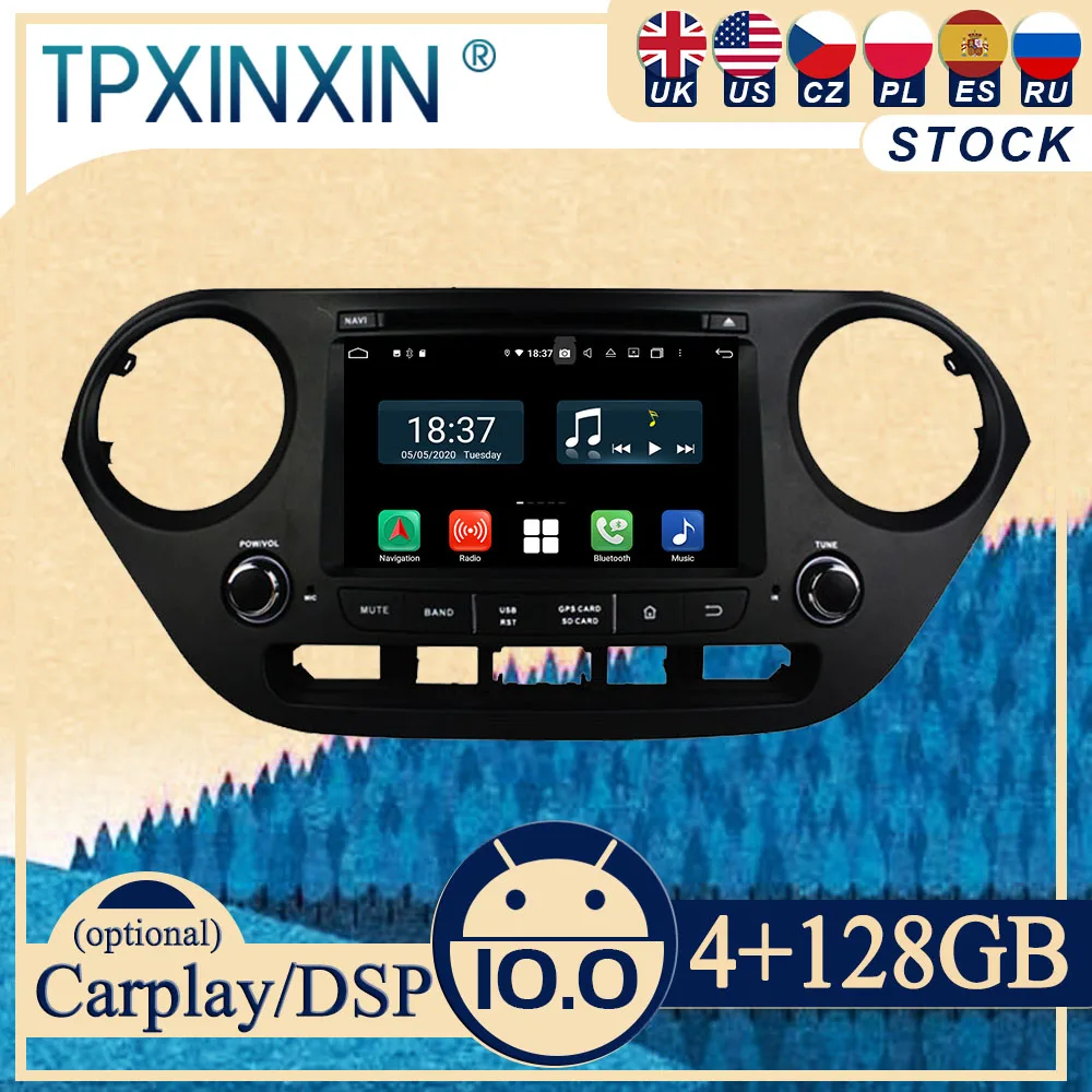 

PX6 For Hyundai I10 2013-2018 Android10 Carplay Radio Player Car GPS Navigation Head Unit Car Stereo WIFI DSP BT
