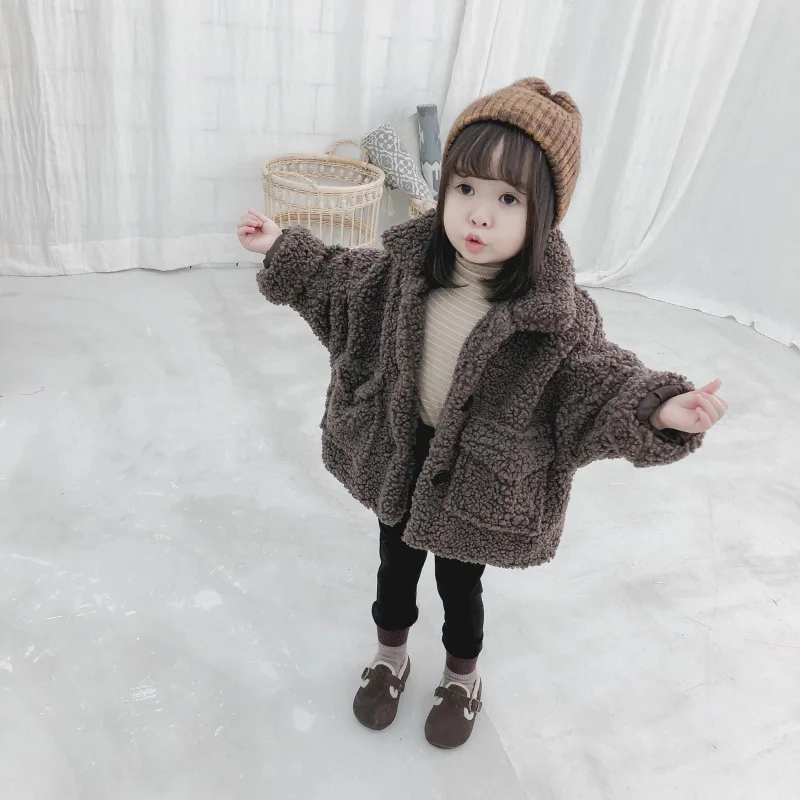 Meninos e Meninas de Pelúcia Inverno da Criança Crianças Velo Engrossado Cabolsa Roupas Inverno 2020 Meninas Cordeiros lã Quente Algodão Jaqueta 7 Mamãe e Bebê