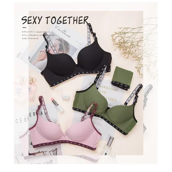 

New Lingerie Sets Glossy Sexy Bra Push Up Underwear Women Fashion Lenceria Bow Gather Langerie Wire Free Bra and Panty Sets