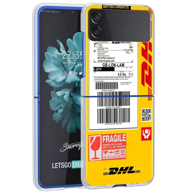 Dhl Express Hot Clear Hard PC Case for Samsung Galaxy Z Flip 3 5G Plastic Phone Coque Folding Splitting for Z Flip 3 Cover Shell H02