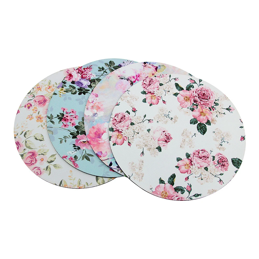 

Round Mouse Pad Rubber MousePad Gaming Mice Desk Mat Rose Flower Shape Printing Computer Peripherals Accessory 220 X 220mm