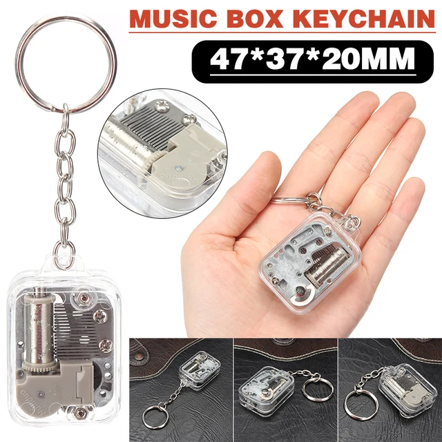 1Pc Music Box Kulcstartó Vintage Mini Zinc Ötvözet Plastic Abs Zenei Lánc Gyerekek Karácsonyi Dallam Ajándékok