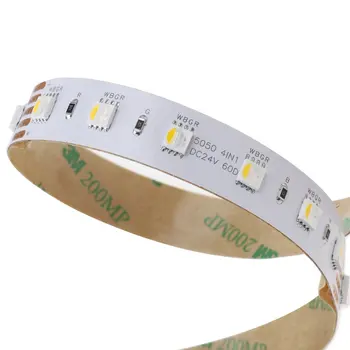 

RGBWW LED Strip 4 Colors in 1 SMD 5050 RGB & Warm White Flex Fairy String Light 5M 300LEDs 24 Volt Tape Lighting jk744