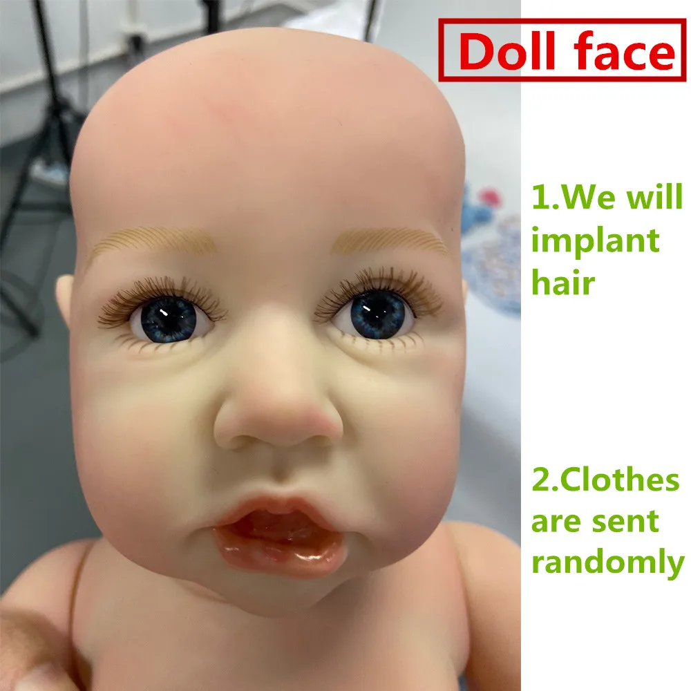 20 дюймов, полностью силиконовая кукла-Реборн, игрушка, Реалистичная, настоящая, 55 см, кривой рот, кукла-Реборн, подарок для новорожденного, игрушки для ребенка, Playmate