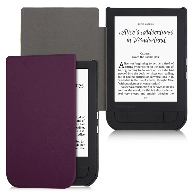 BOZHUORUI Smart case для Pocketbook 631 читалка, touch HD/Touch HD 2 Ruby Red искусственная кожа Магнитная крышка с автоматическим Уэйк/сна - Цвет: Purple