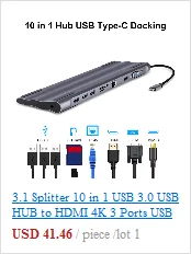 3,1 сплиттер 10 в 1 USB 3,0 usb-хаб к HDMI 4K 3 порта USB C концентратор с PD TF SD ридер для Macbook Pro компьютерные аксессуары