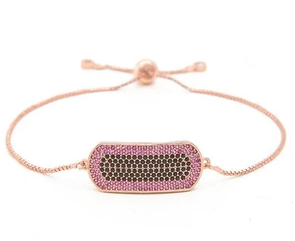 Браслет-цепочка из золота и серебра браслет с фианитами розового кубического