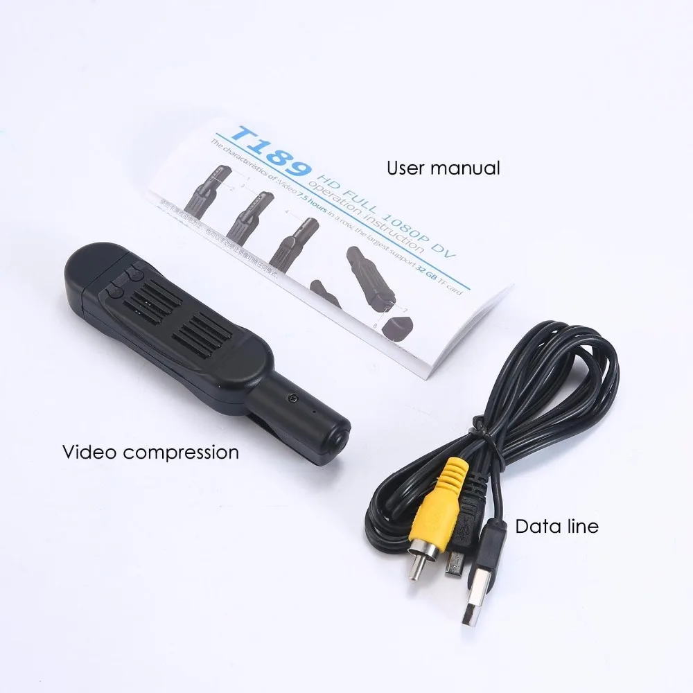 New T189 Mini Camera Pen HD 1080P Secret Camera Wearable Small Pen Camera Digital Mini DV DVR Camera Meeting Police Camera