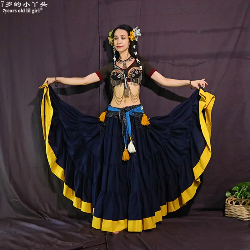 ROYAL SMEELA ATS Tribal Danza del Vientre 25 Patio Falda de la Mujer Falda  Danza Oriental Falda Flamenca Larga Faldas de Baile Flamenco Mujer Falda  Danza del Vientre Disfraz Danza del Vientre