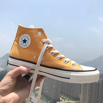 

Women's Fashion 2020 Vulcanized Shoes Woman Sneakers New Rainbow Retro Canvas Shoes Flat Fashion Comfortable High Shoes Women