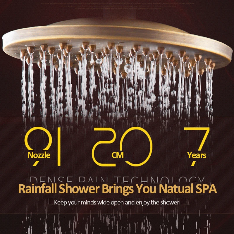 quyanre wanfan gappo antique brass shower faucets set brass shower head ceramic handshower swivel tub spout 3-way mixer tap wall mounted bathroom shower faucet kit4
