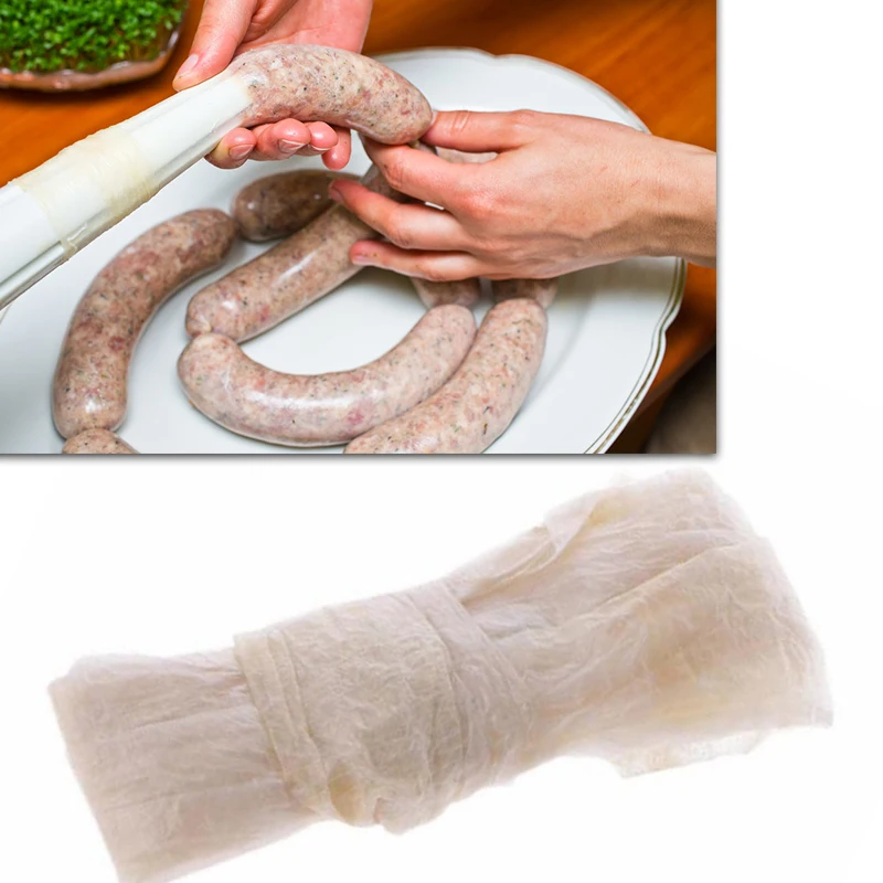 Edible Natural Collagen Casing Sausage semitransparent Hot Dog Roast Dried Shell Kitchen Tools | Дом и сад