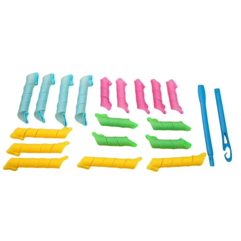 

2018 New DIY Magic Hair Curlers Portable 18pcs Hairstyle Roller With 2pcs Hooks Sticks Durable Beauty Styling Makeup Tools Hot