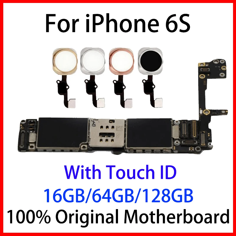 Оригинальная Заводская разблокированная материнская плата для iphone 6S без/с Touch ID