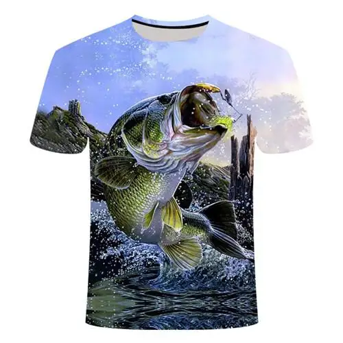 Рыба T рубашки для мальчиков модные мужские Модальные Funy 3D цифровая печать Повседневное женские футболки в стиле «хип-хоп» Детские футболки веселое Harajuku рыболовные футболки - Цвет: TX290