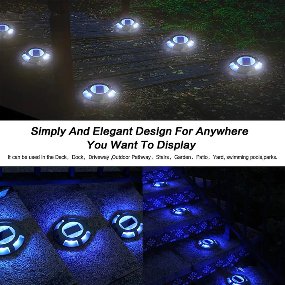 1/2pcs 4LED солнечный светильник, солнечный алюминиевый сплав, беспроводной наружный садовый светильник, устойчивый к давлению, водонепроницаемый для дорожки двора