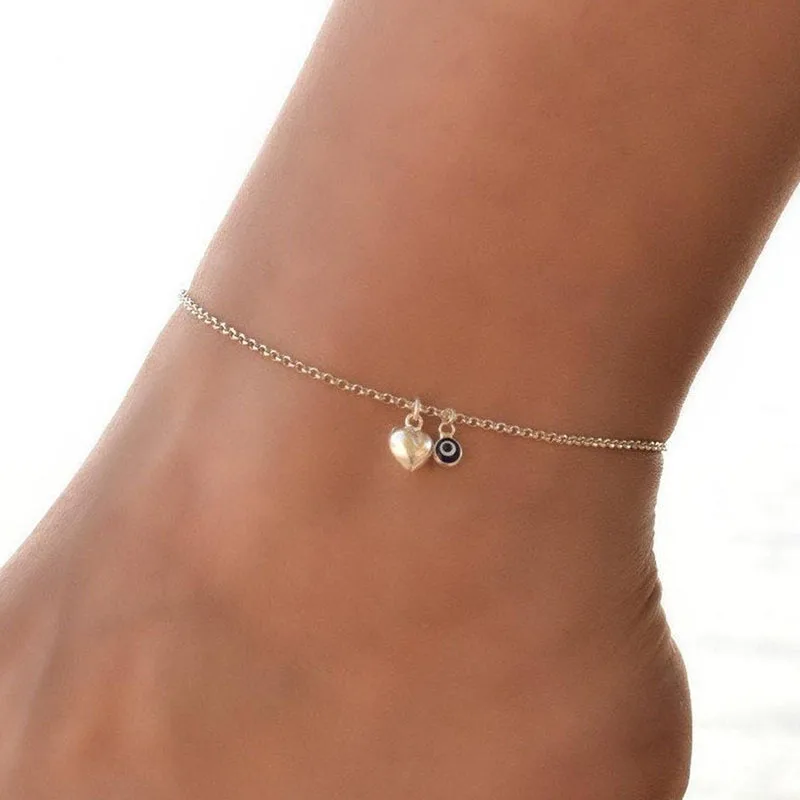 Bohemian Multi Layered Beads Ankle Bracelet for Women Leg Chain Blue Evil Eye Pendant Anklet Summer Beach Foot Jewelry ankle chains,silver anklet bracelet,beads anklet,fashion accessories,bead bracelet