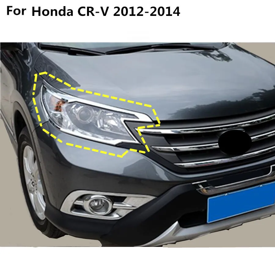 Для Honda CRV CR-V 2012 2013 Автомобильная Передняя головка света накладки на фары формовочная рамка палка ABS хромированная Накладка для автомобиля