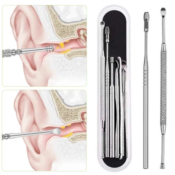 

7pcs Ear Spoon Set Stainless Steel Ear Pick Kit Ear Wax Removers Ear Clean Tool With Case