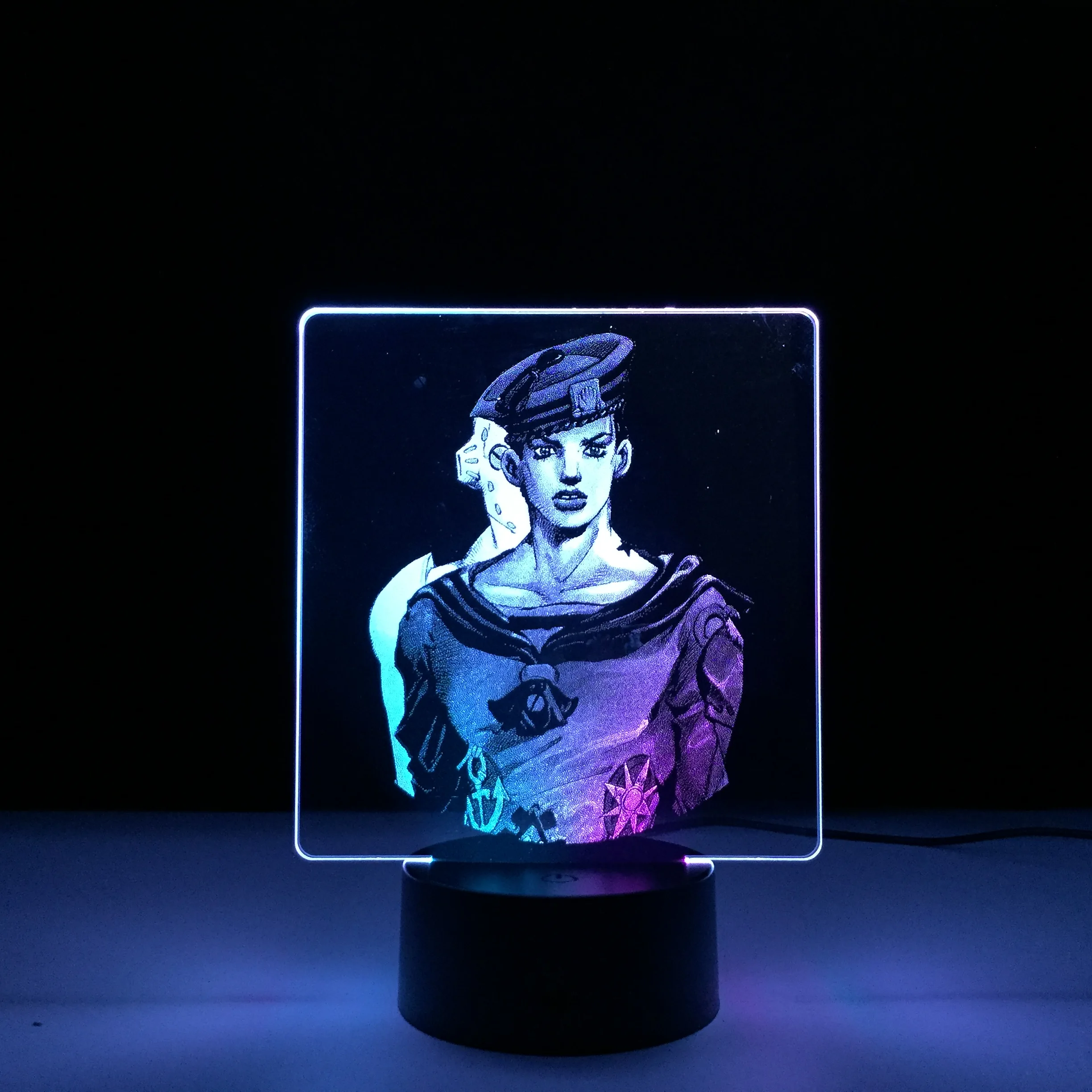 

JoJo's Bizarre Adventure Higashikata Josuke Colorful Dual Colors Lamp for Kid Bedroom Decor Birthday Gift Two Tone 3d LED Light